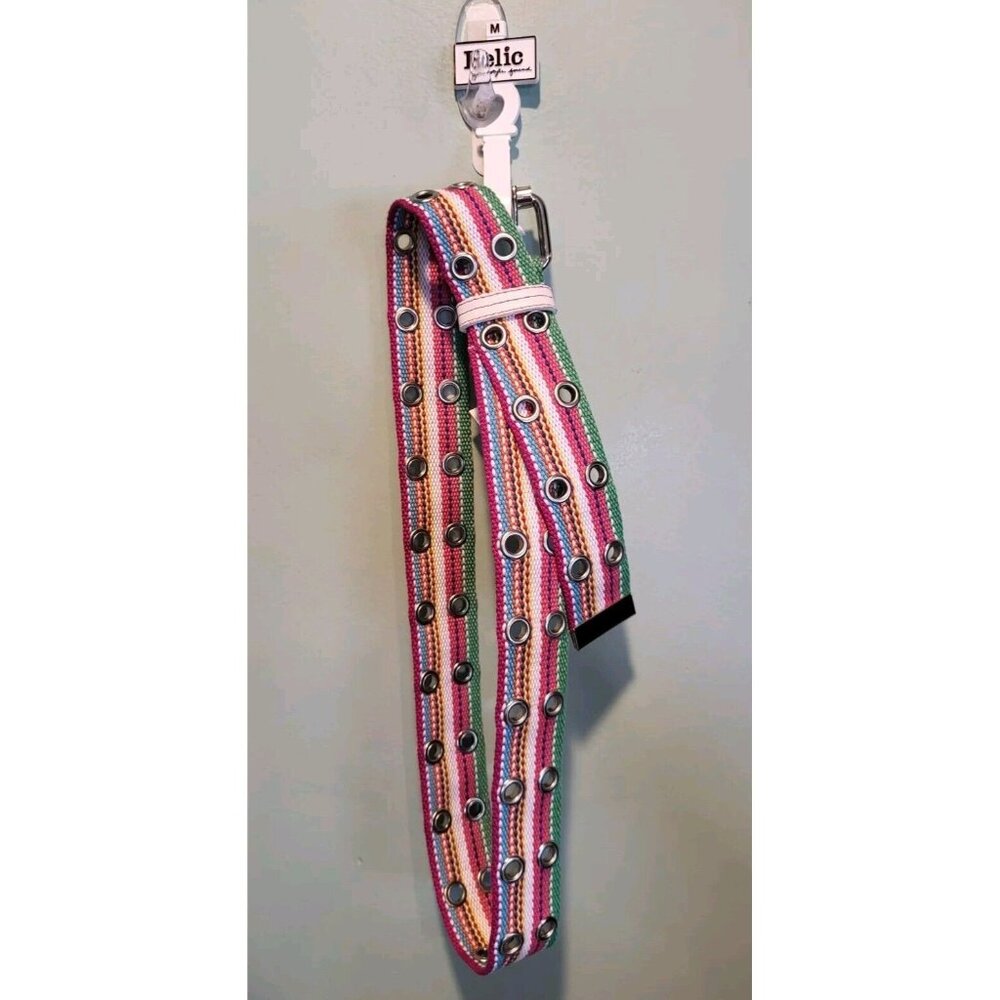 New Relic Multicolor Stripe Fabric Belt Sz M
